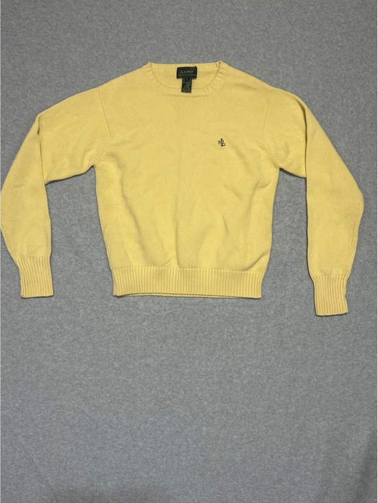 Lauren Ralph Lauren Sweaters - Vintage RLL Ralph Lauren Yellow Cotton Crewneck